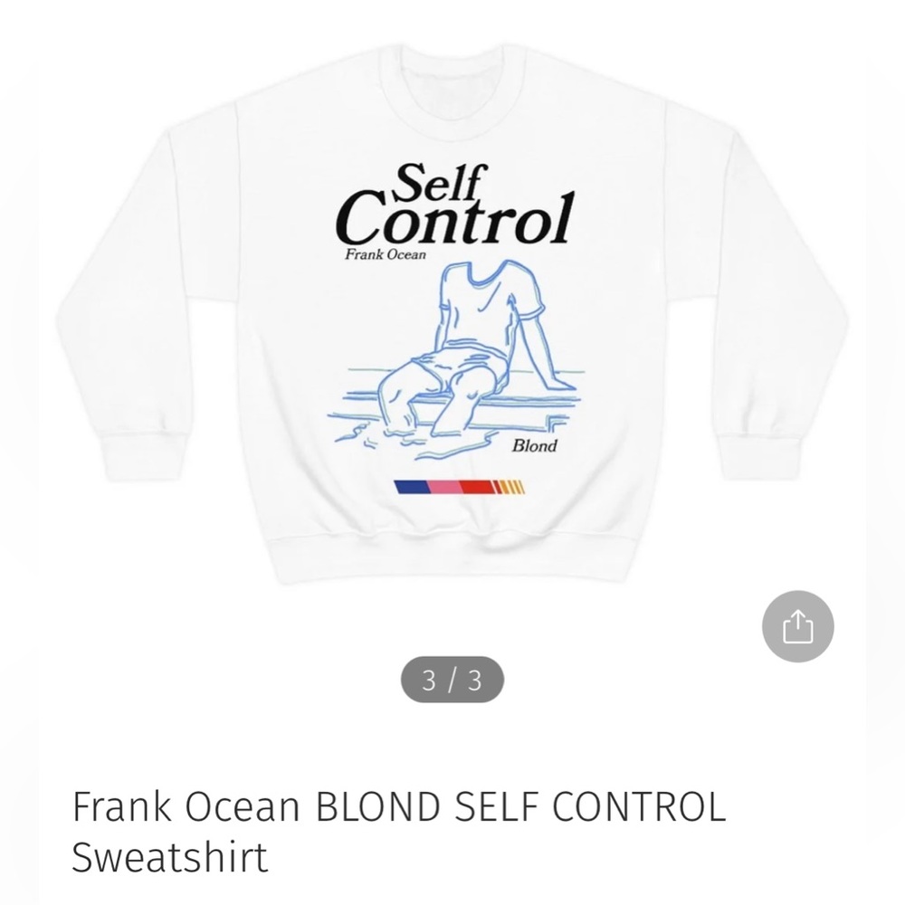 Frank Ocean Self Control Sweatshirt Medium New